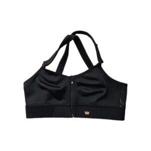 Shefit Black Marbled High Impact Front Zip Adjustable Sports Bra Size Luxe EUC